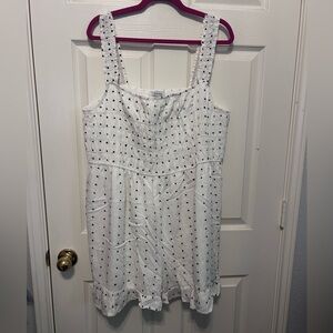 NWT 3X White Birch White with Black Polka Dots Romper